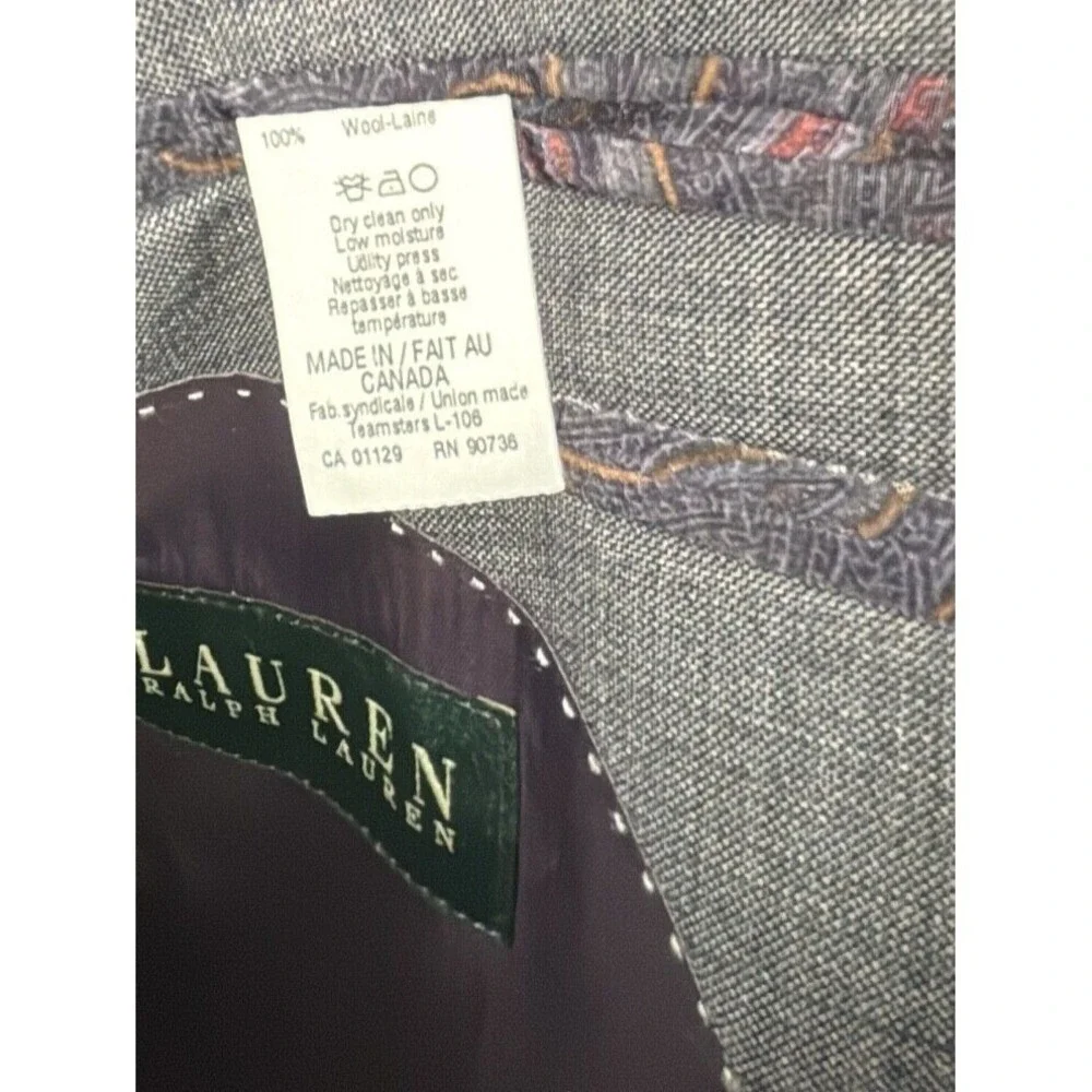Lauren Gray Textured Suit Jacket Blazer Two Button Lapel Pocket Formal‎